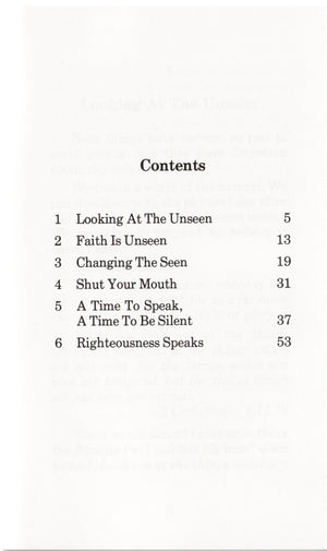 Changing the Seen and Shaping the Unseen Book TOC
