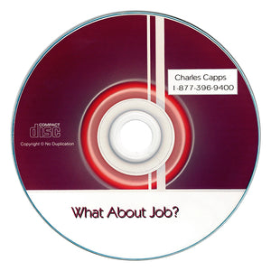 CD with 'What About Job?' text and contact information on a white background cappsministries.com
