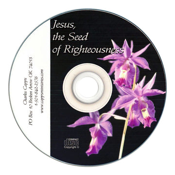 CD with purple flowers and text on a white background