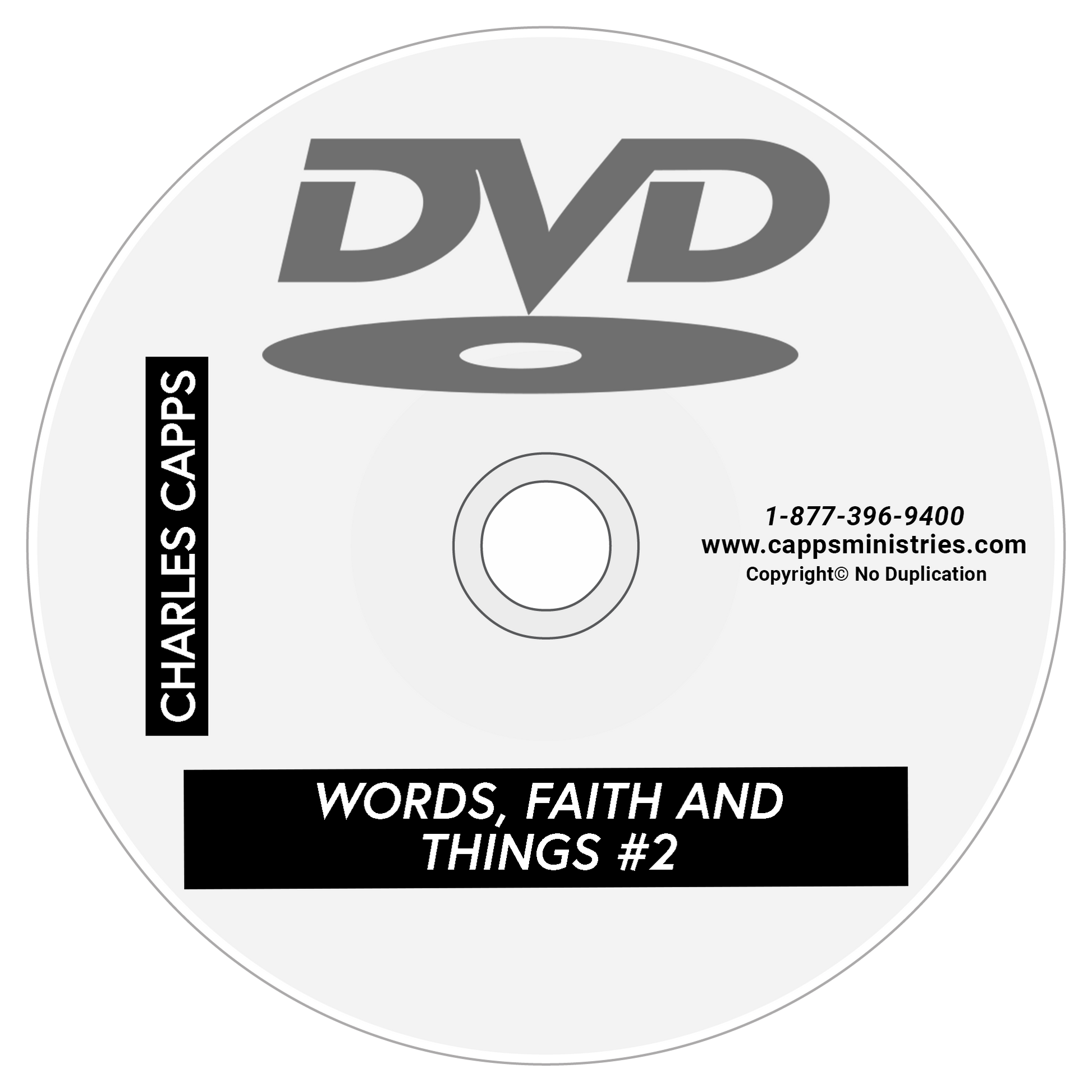 DVD disc with 'Charles Capps' Words, Faith & Things Part 2 cappsministries.com