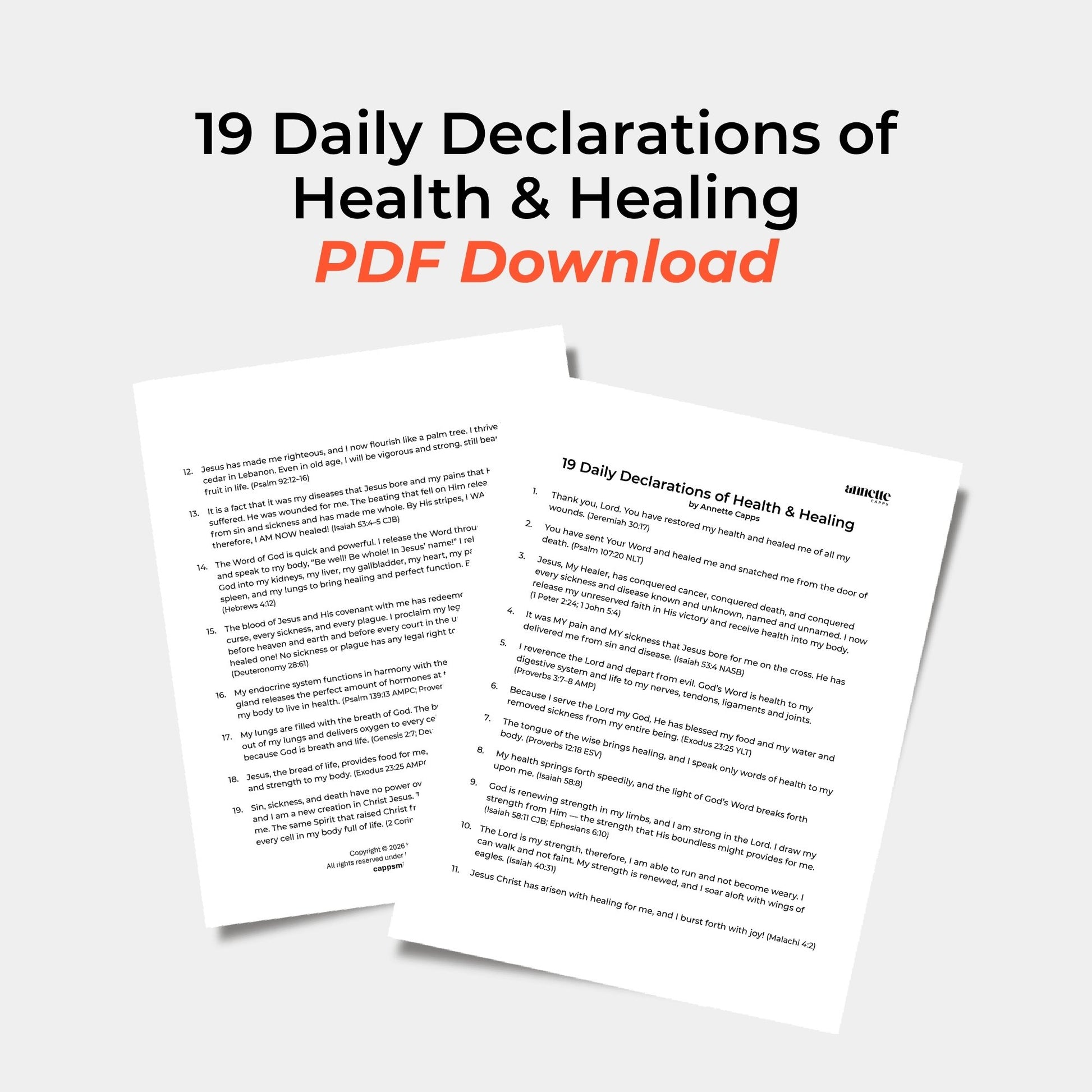 19 declarations of health and healing download