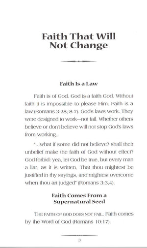 Charles Capps, Faith that Will Not Change Book
