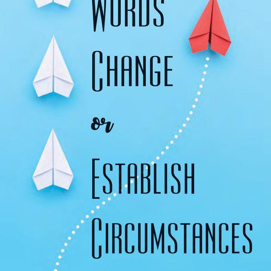 Words Change or Establish Circumstances pamphlet cover