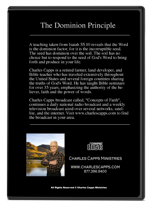 The Dominion Principle CDs back cover  by Charles Capps cappsministries.com