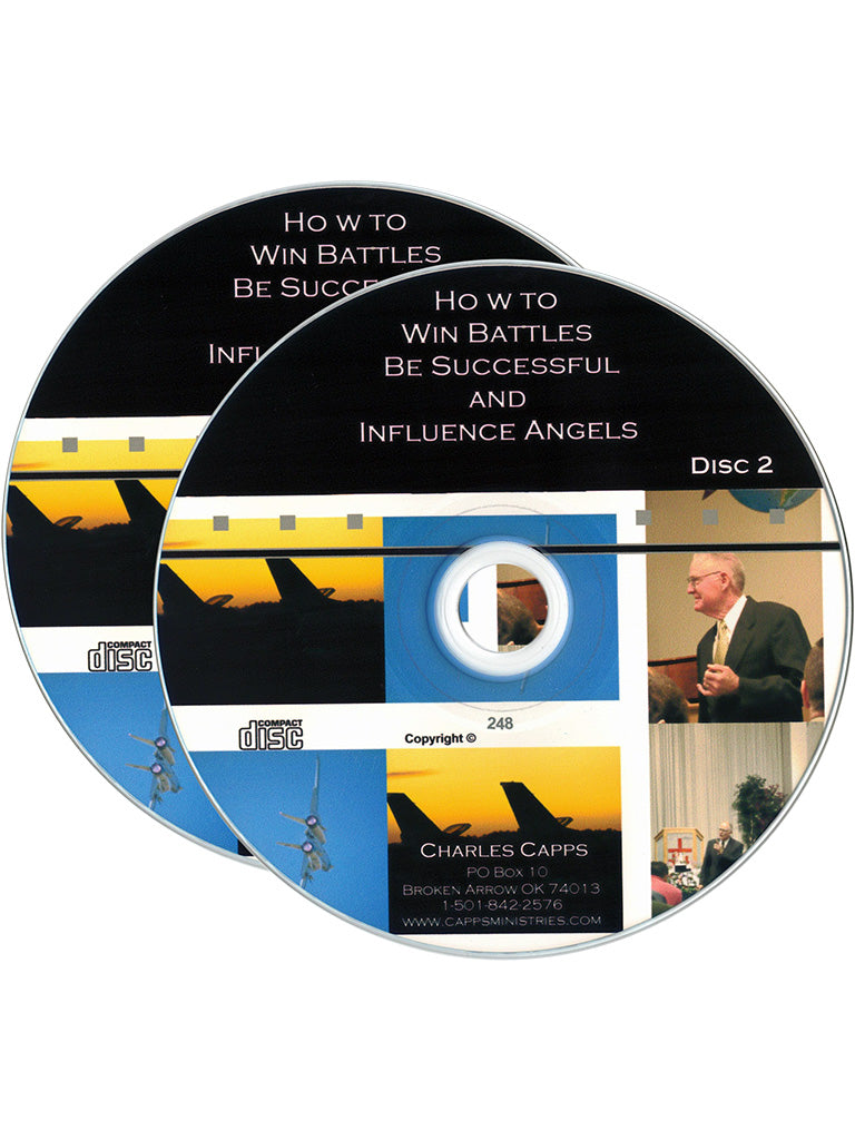 2 CDs with pictures of planes and Charles Capps teaching. How to Win Battles, Be Successful and Influence Angles by Charles Capps cappsministries.com