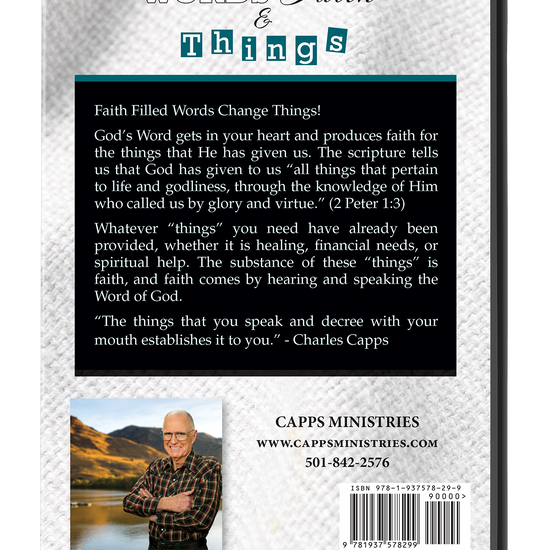 Words, Faith and Things by Charles Capps CD Case Back Cover