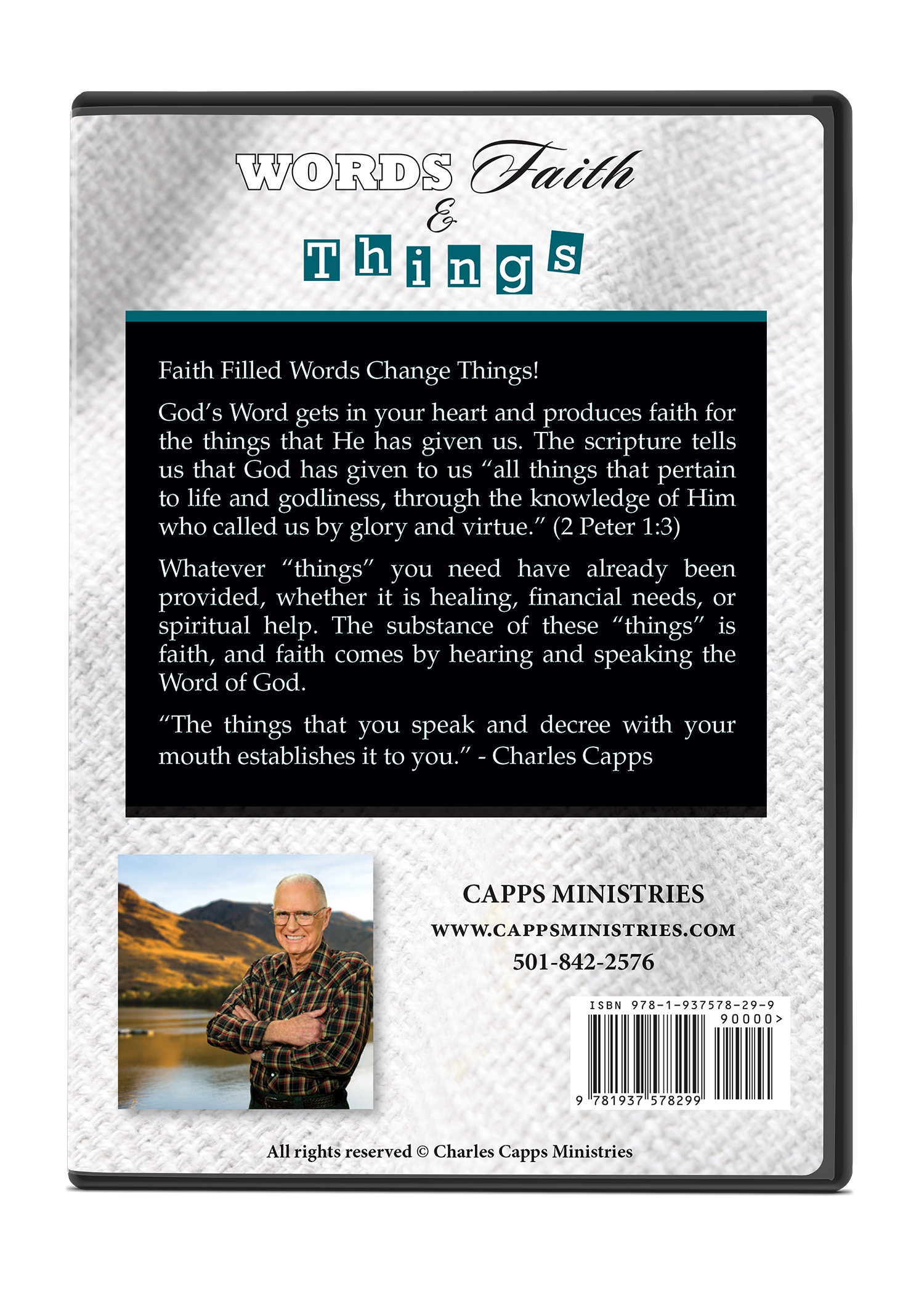 Words, Faith and Things by Charles Capps CD Case Back Cover