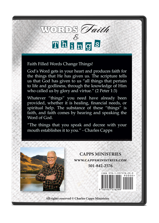 Words, Faith and Things by Charles Capps CD Case Back Cover