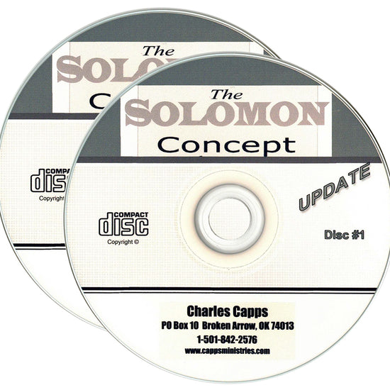 Two 'The Solomon Concept' compact discs with a white background