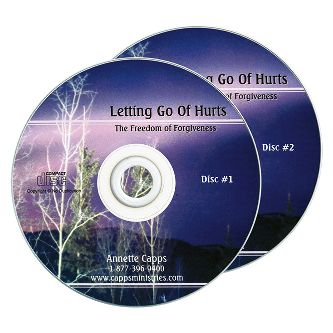 Two CDs titled 'Letting Go Of Hurts' with a purple and blue cover design. cappsministries.com