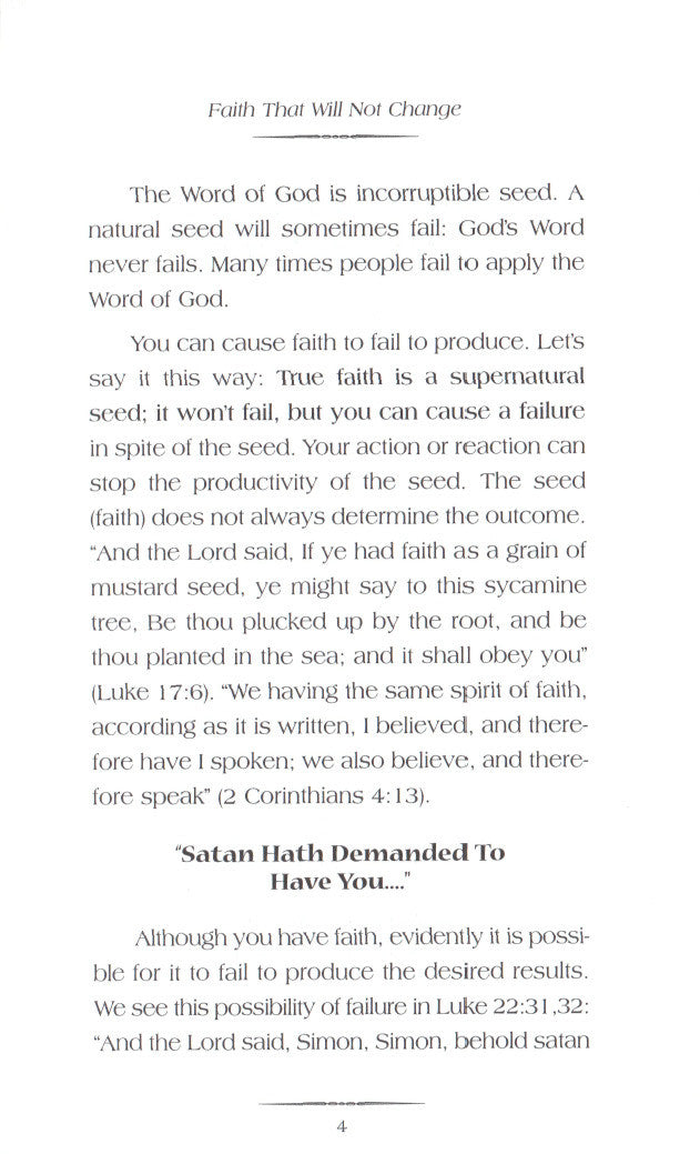 Charles Capps, Faith that Will Not Change Book