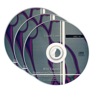 Three CDs with a purple and gray design on a white background