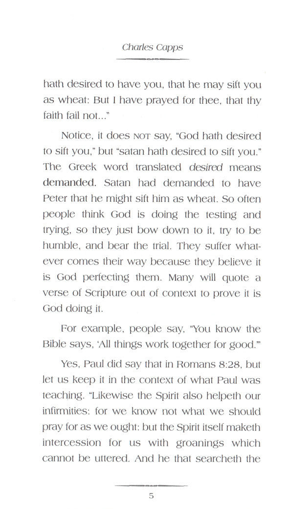 Charles Capps, Faith that Will Not Change Book