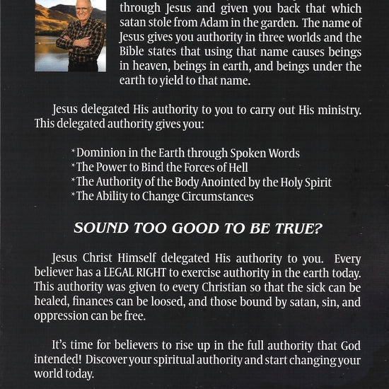 Authority in Three Worlds back cover book by Charles Capps cappsministries.com