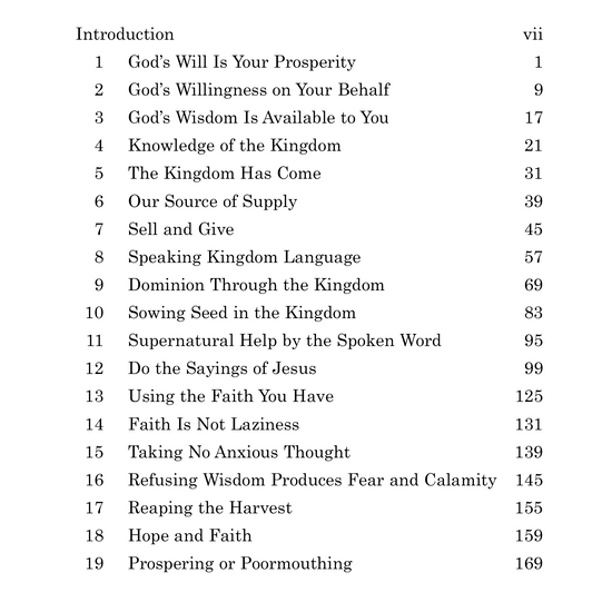 table of contents- success motivation book