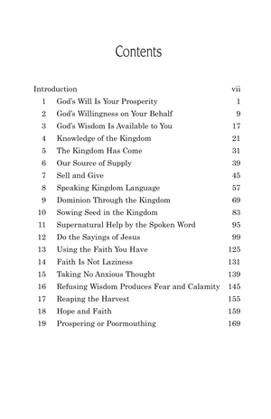 table of contents- success motivation book
