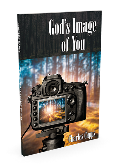 Book cover for 'God's Image of You' by Charles Capps, featuring a cover design with a DSLR camera on a tripod against a forest background.
