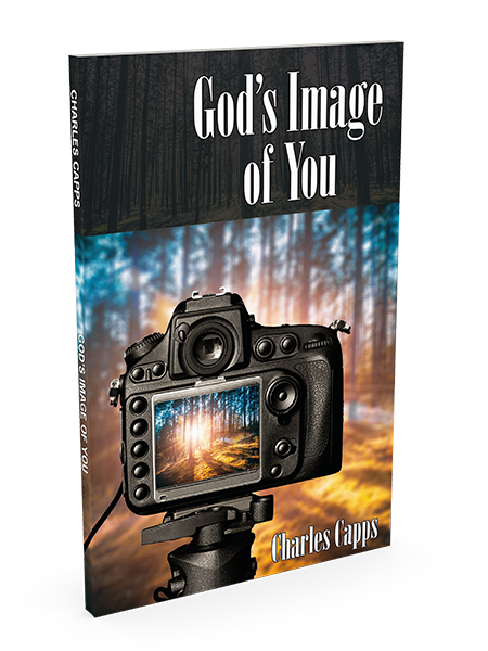 Book cover for 'God's Image of You' by Charles Capps, featuring a cover design with a DSLR camera on a tripod against a forest background.