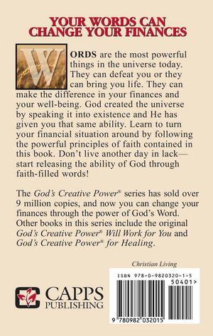God's Creative Power for Finances Mini-Book Back Cover