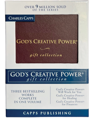 Boxed set of 'God's Creative Power' gift collection by Charles Capps on a white background cappsministries.com