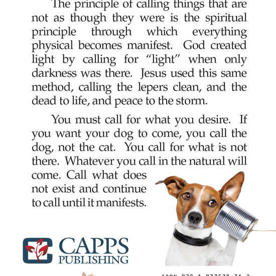 Charles Capps - Calling Things That Are Not - Mini-Book Back Cover