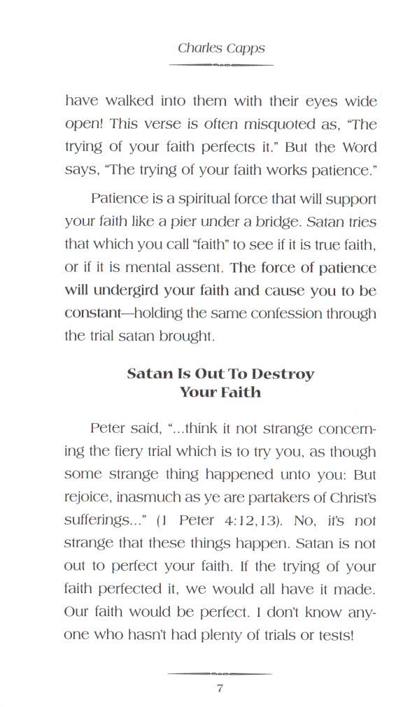 Charles Capps, Faith that Will Not Change Book