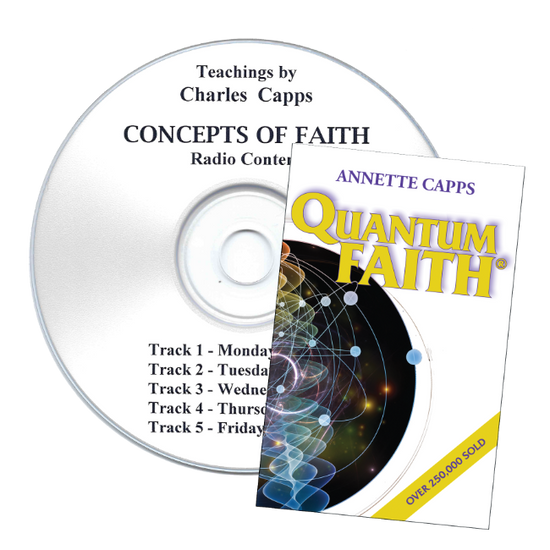 CD and cover of 'Quantum Faith' by Annette Capps on a white background cappsministries.com