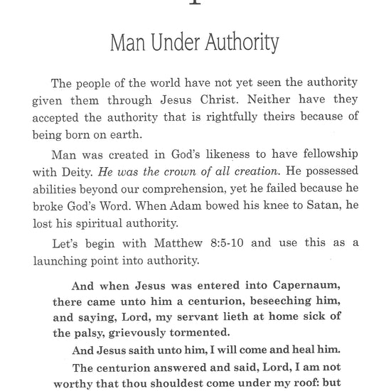 Authority in Three Worlds Chapter 1, page 1 cappsministries.com
