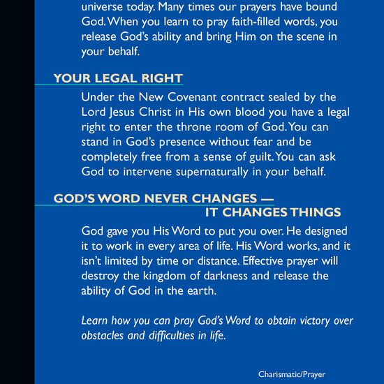 Releasing the Ability of God Through Prayer Audio Book CD Back Cover