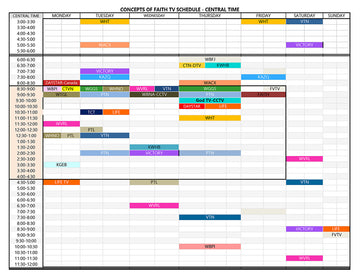 <strong>Concepts of Faith </strong>TV Schedule - Central Time