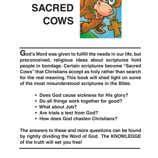 Kicking Over Sacred Cows back cover