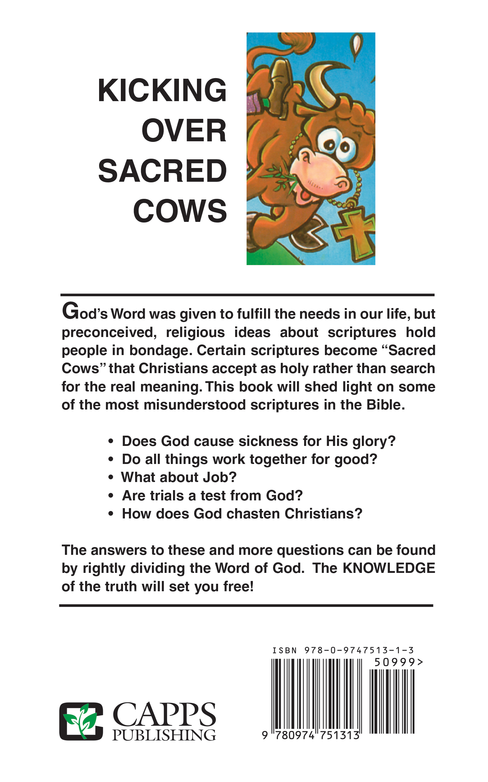 Kicking Over Sacred Cows back cover