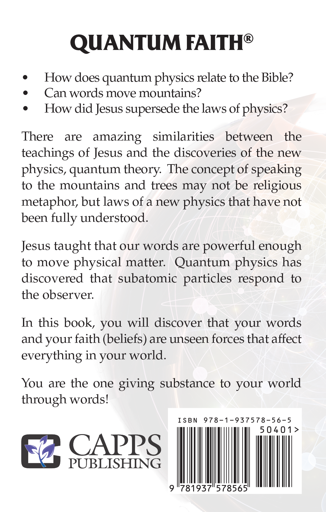 quantum faith mini-book back cover