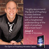 Promotional graphic for the book 'The Spirit of Prophecy' by Annette Capps, featuring Joseph Z.,  a quote on a purple background on the right, and the book cover shown in the lower right corner. www.cappsministries.com