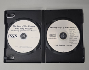 Inside of Vicki Jamison-Peterson Album DVD The Story of the Woman who Sang Miracles and CD Healing Songs of His Presence