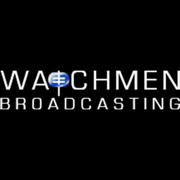 Logo of Watchmen Broadcasting on a black background