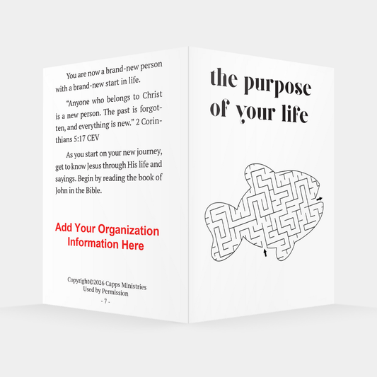 the purpose of your life witnessing tract-add your own church info here image