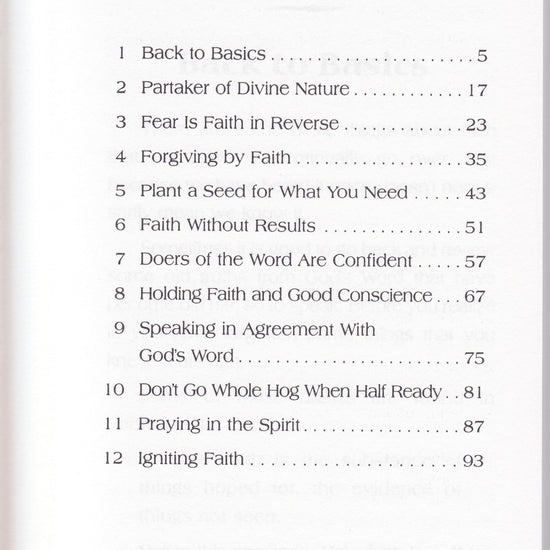 Charles Capps, Faith that Will Not Change Book TOC