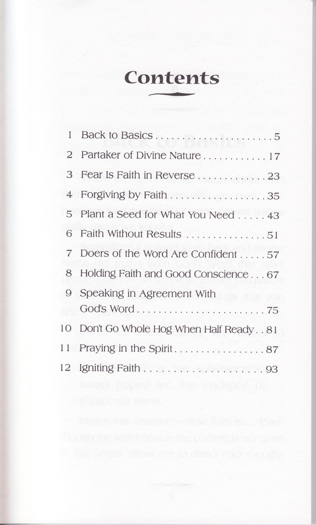 Charles Capps, Faith that Will Not Change Book TOC