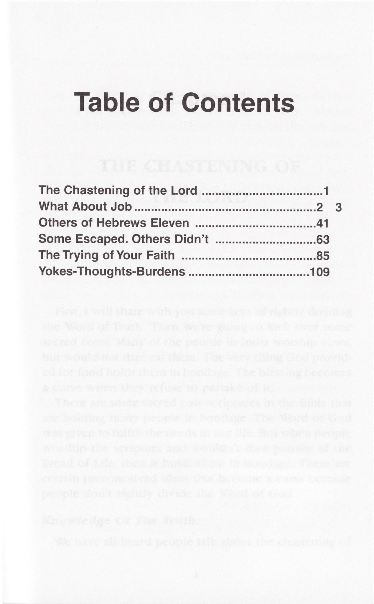 Charles Capps, Kicking over Sacred Cows Toc cappsministries.com