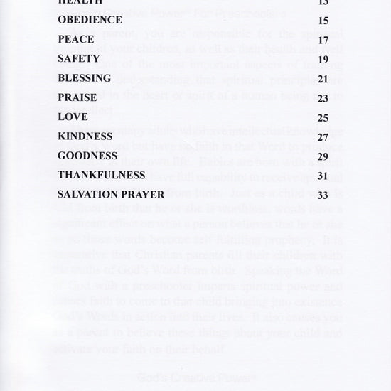 Beverly Capps God's Creative Power for Preschoolers Toc
