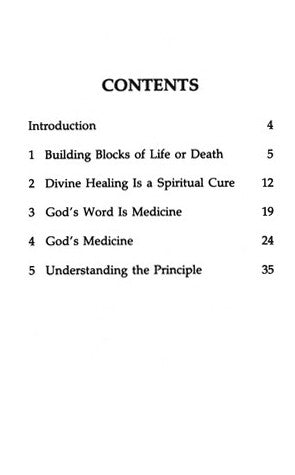 Charles Capps, God's Creative Power for Healing TOC