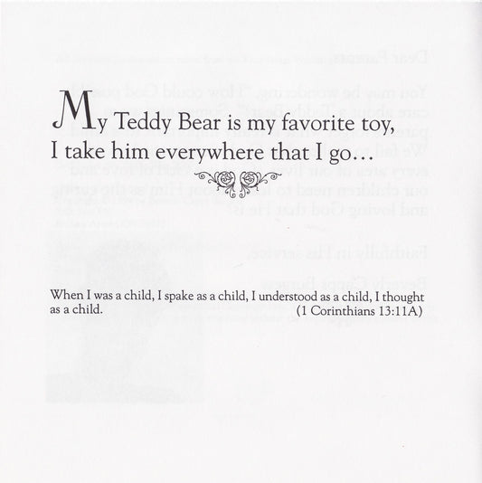 Beverly Capps, God Loves My Teddy Bear Too pg 1 cappsministries.com