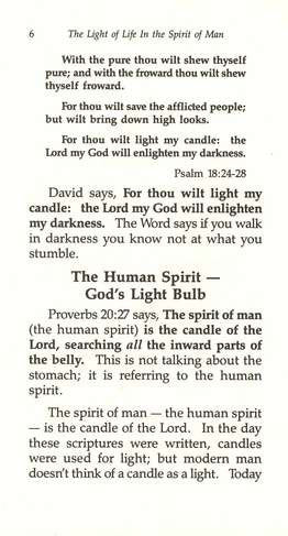 Charles Capps, The Light of Life in the Spirit of Man Book
