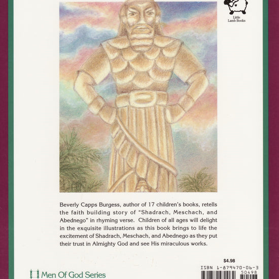 Beverly Capps, Shadrach, Meshach and Abednego Back Cover