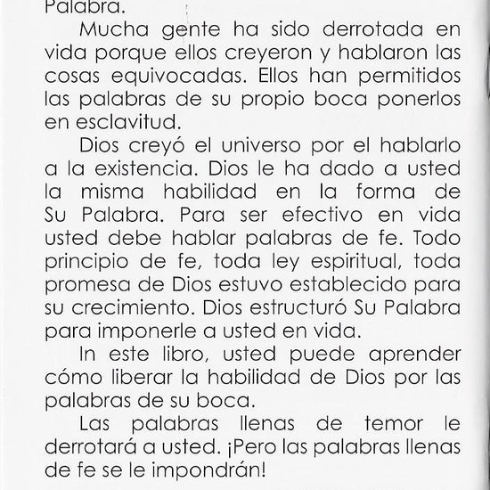 Charles Capps El Poder Creativo de Dios Obrara Para Usted Book Back Cover cappsministries.com