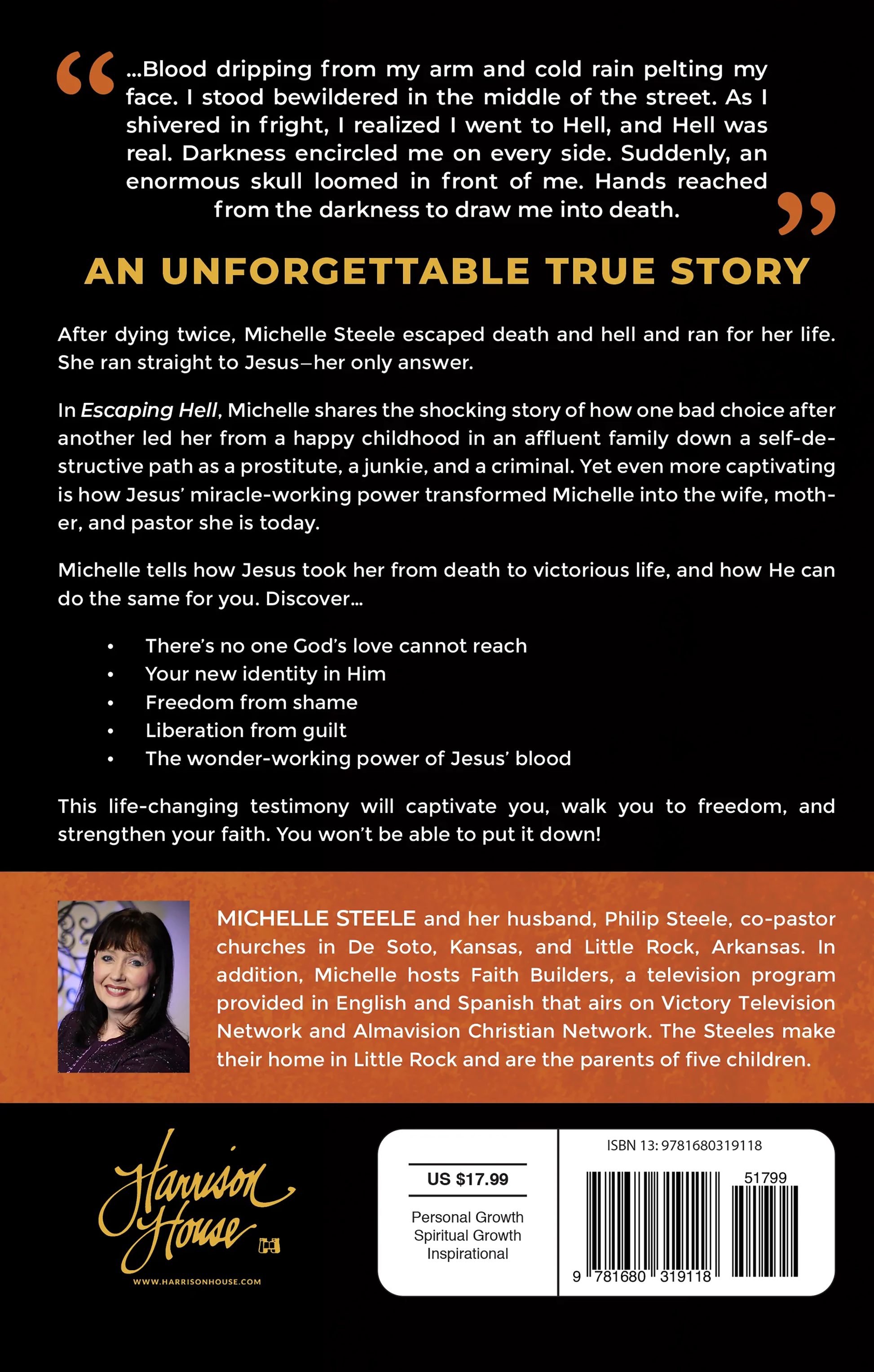 Escaping Hell by Michelle Steele Back Cover