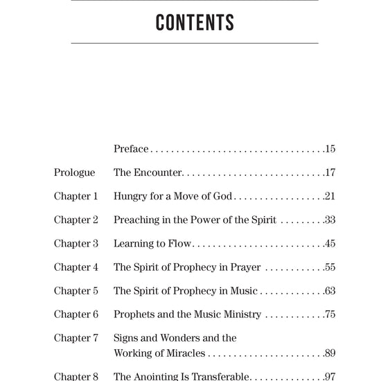Annette Capps The Spirit of Prophecy Toc Page 1 cappsministries.com