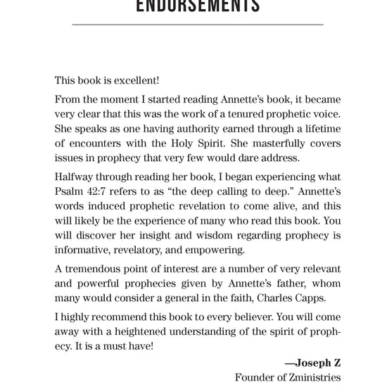 Annette Capps The Spirit of Prophecy Page 3 cappsministries.com