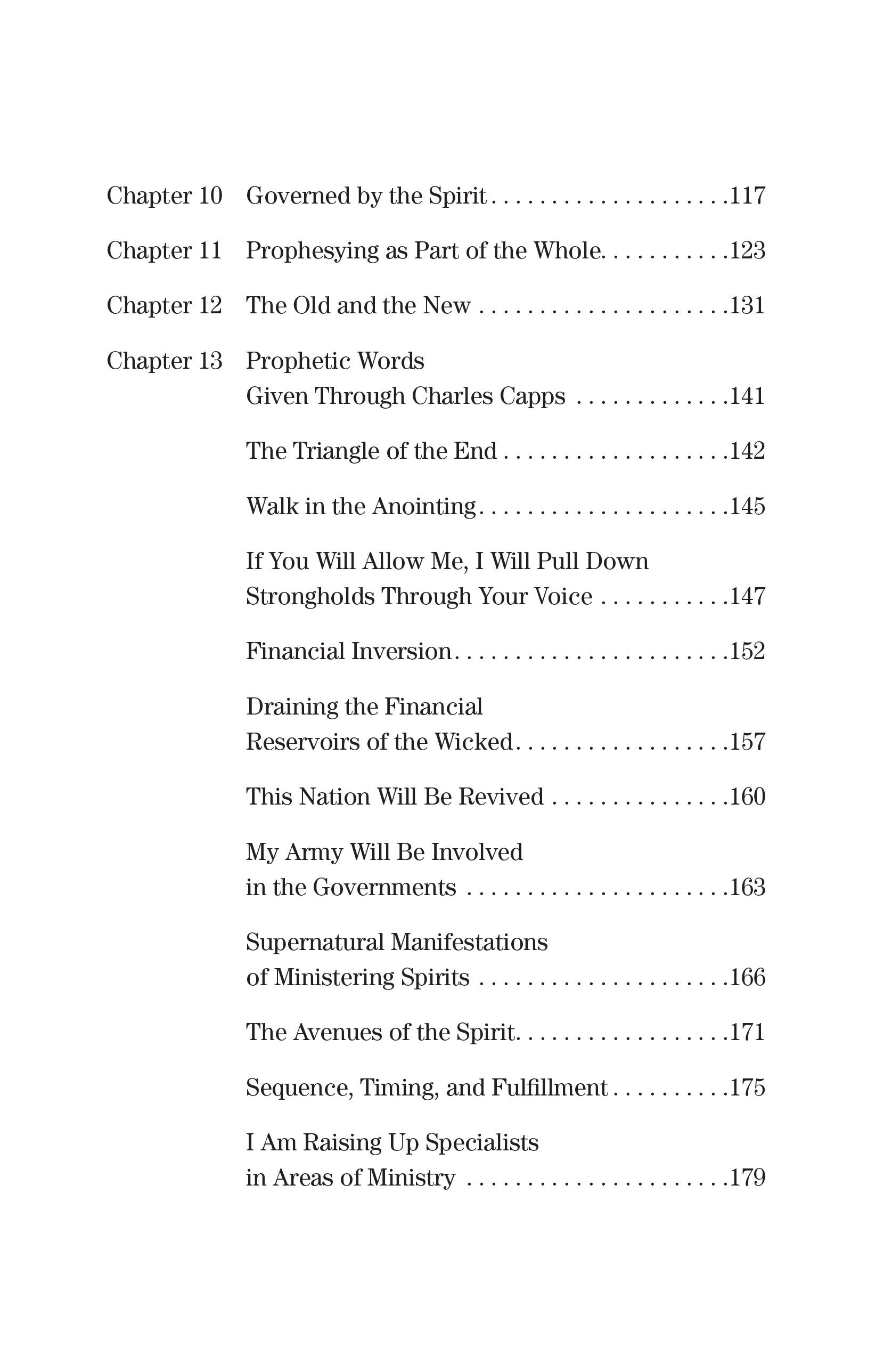 Annette Capps The Spirit of Prophecy Toc Page 2 cappsministries.com
